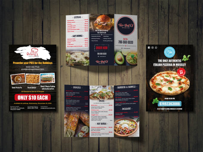 I will do modern restaurant menu, food menu, flyer or brochure